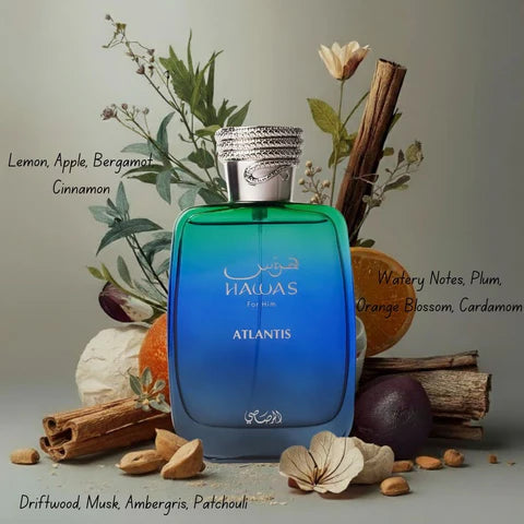 Hawas Atlantis Eau De Parfum Spray 100 ML (3.4 Oz) By Rasasi