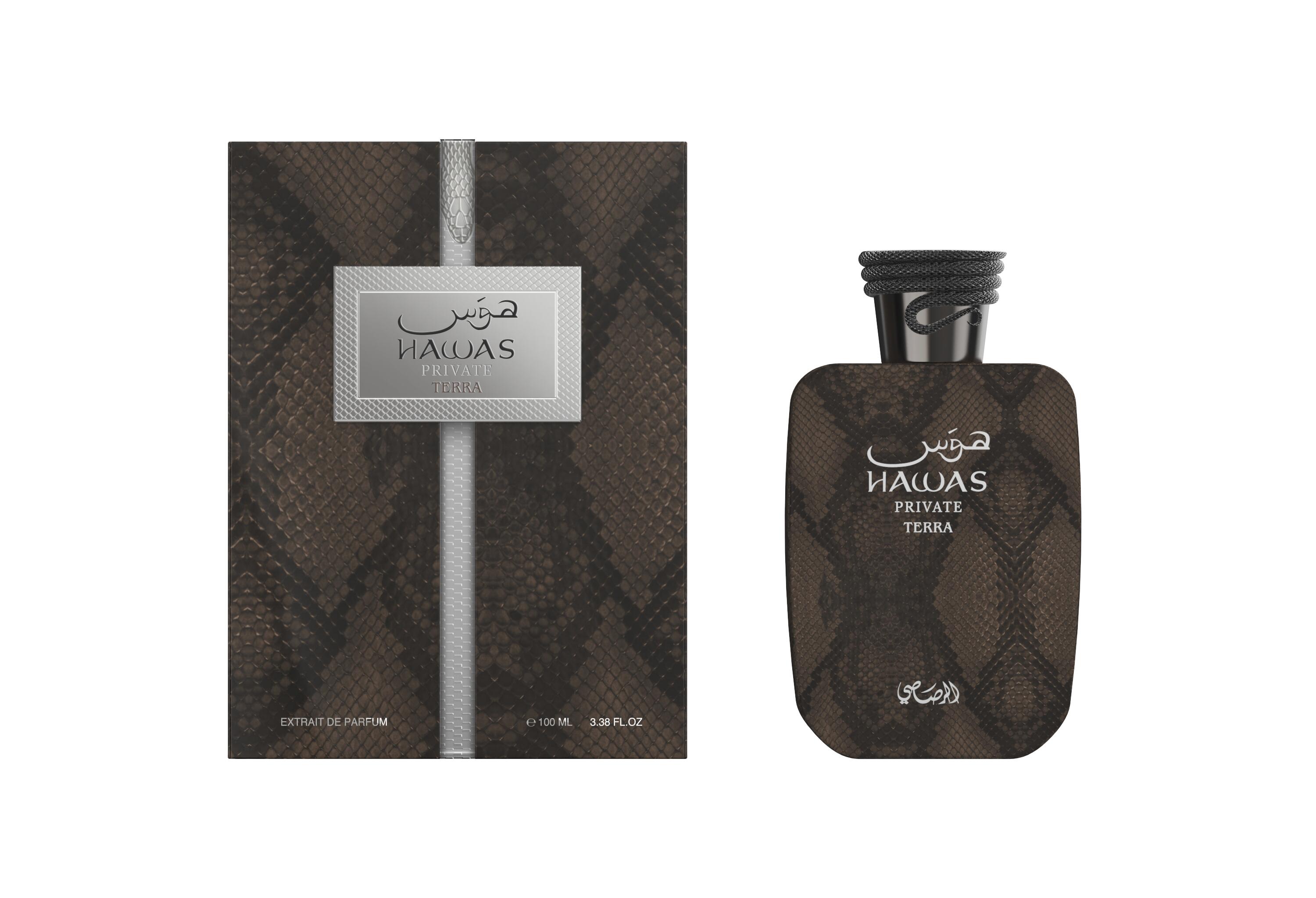 Rasasi Hawas Private  Terra Extrait De Parfum Spray 3.4 oz